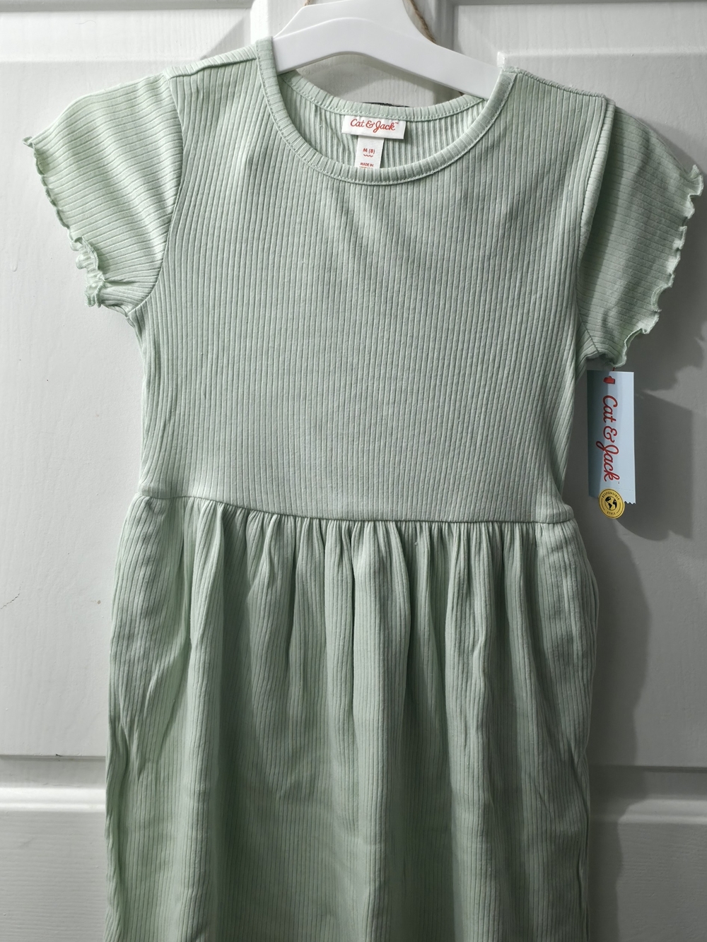 Cat & Jack Mint Green Ribbed Short Sleeve Dress